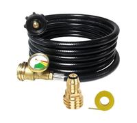 SiaBicede Propano con Manómetro para Conexión de Hornillo de Gas Extensión de Tanque para Horno Tubo Fabricada en Latón Y Nailon a, con Cinta Adaptadora