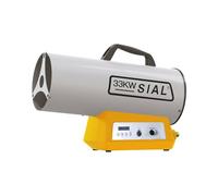 SIAL Calentador de Ventilador de Gas de 33 kW Calefactor Portátil de Gas Taller Generador de Aire Caliente Interruptor Electrónico Controlado por Tiempo Apagado Automático, Plata
