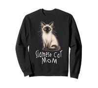 Siamés Gato Mamá Doodle Gatos Amante Dibujado A Mano Arte Caótico Sudadera