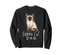 Siamés Gato Papá Doodle Gatos Amante Dibujado A Mano Arte Caótico Sudadera