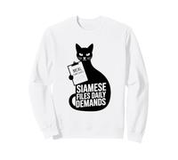 Siamés Presenta demandas diarias Quejas de Comida Humor de Gato Sudadera