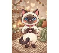 Siamese Cat Heart Hands Journal: Cute Kawaii Siamese Cat Notebook with Heart Hands Cover for Cat Lovers, Journaling, Notes, and Writing