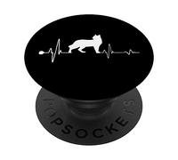 Siamese Cat Heartbeat Funny Kitten For Cats Lovers PopSockets PopGrip Adhesivo