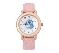 Siamese Fighting Betta Fish - Reloj de pulsera para mujer, elegante, analógico, de cuarzo, correa de piel