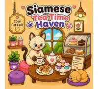 Siamese Tea Time Haven: A Cozy Cat Café Coloring Book for Stress Relief (A Bold and Easy Coloring Book)