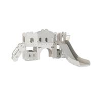 Sianldcone Tobogan Infantiles Exterior Fácil de Montar Tobogan Apto para Niños Infantiles Estable y Seguro Infantil (Aisle-Grey White)