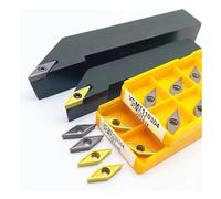 SIAQWYENZ Portaherramientas de torneado exterior + insertos de carburo VCMT110304 (juego) Portaherramientas(SVJCR2525M11,No insert)