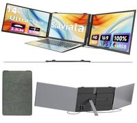 siaviala Extensor Pantalla Portatil 0.17 "Ultra-Fino, 14" 1080P FHD IPS Monitor Portatil, Triple Pantalla para Portatil para computadoras portátiles de 13 "-17", Plug & Play para Mac/Android/Chrome