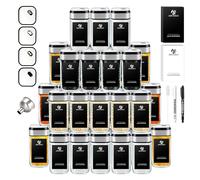 SIAZIH Cuadrado Giratorio Frascos De Vidrio Con Tapa Triple Calibre Giratorio 360°, 35 Bottes De Cristal, 120 ml Bottes Especias, Ideal Para Almacenaje Cocina Especias