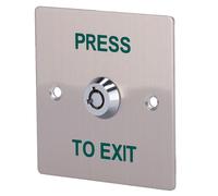 SIB EXITBUTTON307 Pulsador con llave - Uso profesional - Testado 500.000 usos - NO/NC/COM | Empotrado o superficie - Medidas 86