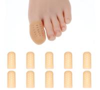 Sibba 10 Almohadillas Protectoras Transpirantes para Dedos de Los Pies con Agujeros Almohadillas de Silicona Cómodas para Los Dedos de Los Pies Férula Beige para los Dedos de Los Pies en Marteau