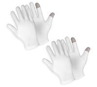 Sibba 2 pares de guantes hidratantes de pantalla táctil algodón durante la noche a la hora acostarse sanar eczema loción para dormir tratamiento spa manos ásperas agrietadas secas piel