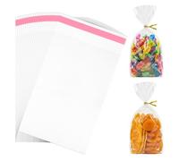 Sibba 200 bolsas pequeñas para violonchelo de 7 x 3.9 pulgadas, bolsas transparentes autosellantes para galletas, postres, pan, dulces, donas, aperitivos, regalos de fiesta