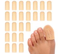 Sibba 24 protectores de silicona para dedos de los pies para mujer, almohadillas de gel transpirables, con agujeros para uñas perdidas o encarnadas, callos en martillo, callos, callos, ampollas