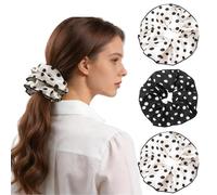 Sibba 3 coleteros grandes de satén para el cabello, coleteros de gran tamaño, vintage, chic, coleteros de 7 pulgadas, suaves y jumbo para mujeres y niñas, regalos