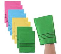 Sibba Guantes Exfoliantes Asiáticos de Doble Cara Guantes Exfoliantes Coreanos de Toalla de Italia para Eliminar La Piel Muerta Callos Accesorios de Baño Esponjas Lufa