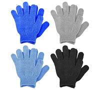 Sibba Guantes Exfoliantes de Bambú Exfoliante Mitt Body Scrub Exfoliante Toallitas Exfoliantes Guante de Fregado Para Ducha Spa Masaje Y Removedor de CéLulas de Piel Muerta Loofah