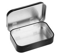 Sibba Lata Rectangular de Metal Vacía con Bisagra Contenedor de Almacenamiento de Plata Caja de Lata Portable Caja de Soporte para Medicamentos Píldora Pequeña Latas Vacías con Tapas para Dulces