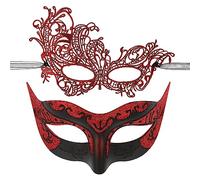 Sibba Máscaras de Máscaras para Parejas 2 Unidades Máscara Veneciana De Halloween Máscara de Encaje para Mujeres Y Hombres Hermosa Máscara Teatral de Mardi Gras Festival De Navidad Disfraces