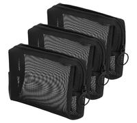 Sibba Minibolsa de aseo con cierre de cremallera, organizador de red de nailon, resistente al agua, pequeño bolso de maquillaje, bolsas de maquillaje, oficina, viajes, organizador de accesorios, set