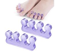 Sibba Separadores de dedos esmalte de uñas separador de de silicona alisadores y correctores superponer dedos de los pies juanetes puntera en martillo alivio del dolor para hombres y mujeres (púrpura)