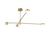 SIBEG Lámpara De Araña Led Sputnik 4 Luces Lámpara De Techo Dorada Moderna Iluminación Colgante Industrial Vintage para Comedor Cocina Sala De Estar Dormitorio-Oro - Luz Tricolor 4 Luces
