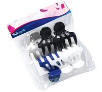 Sibel Clips para rodillo negro, blanco, azul, gris, 1 paquete (1 x 6 unidades)
