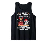 Siberian Husky Christmas To The World Best Dog Mom Xmas Camiseta sin Mangas