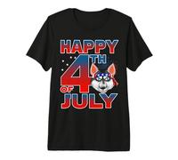 Siberian Husky Dog American Flag Glasses Happy 4th of July Camiseta Premium