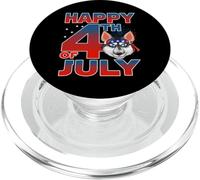 Siberian Husky Dog American Flag Glasses Happy 4th of July PopSockets PopGrip para MagSafe