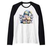 Siberian Husky Dog Grandpa Prayer Gnome For Christian Dad Camiseta Manga Raglan