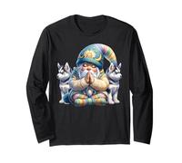 Siberian Husky Dog Grandpa Prayer Gnome For Christian Dad Manga Larga