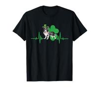 Siberian Husky Dog Heartbeat Shamrock Funny St Patricks Day Camiseta