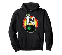 Siberian Husky Dog Lucky Charm Shamrock St Patricks Day Sudadera con Capucha