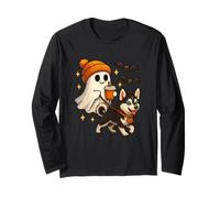 Siberian Husky Halloween Ghost Walking Husky Dog Manga Larga