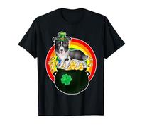 Siberian Husky Lucky Dog Leprechaun Shamrock St Patricks Day Camiseta
