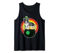 Siberian Husky Lucky Dog Leprechaun Shamrock St Patricks Day Camiseta sin Mangas