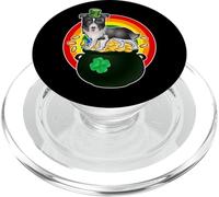Siberian Husky Lucky Dog Leprechaun Shamrock St Patricks Day PopSockets PopGrip para MagSafe