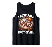 Siberian Husky Puppy I Love Fall Most of All For Husky Lover Camiseta sin Mangas