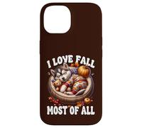 Siberian Husky Puppy I Love Fall Most of All For Husky Lover Carcasa para iPhone 14