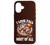 Siberian Husky Puppy I Love Fall Most of All For Husky Lover Carcasa para iPhone 16