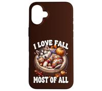 Siberian Husky Puppy I Love Fall Most of All For Husky Lover Carcasa para iPhone 16 Plus