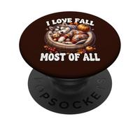 Siberian Husky Puppy I Love Fall Most of All For Husky Lover PopSockets PopGrip Adhesivo