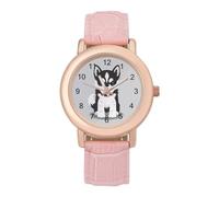 Siberian Husky Puppy - Reloj de pulsera para mujer, correa de piel, elegante, casual, con tres manecillas