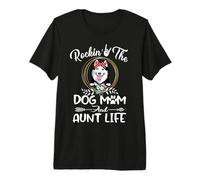 Siberian Husky Rocking The Dog Mom and Aunt Life Día de la Camiseta Premium