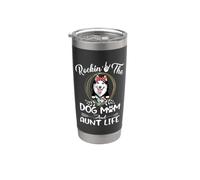 Siberian Husky Rocking The Dog Mom and Aunt Life Día de la Vaso térmico de acero inoxidable de doble pared