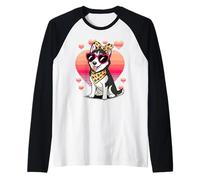 Siberian Husky Valentines Day Huskies Camiseta Manga Raglan