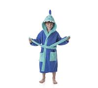 Sibiles - Albornoz Baño Niño Infantil 100% Algodón Bata con Bolsillos, Dibujos y Capucha Sharky (2 a 4 años)
