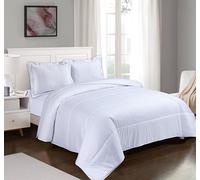 Sibiles - Colcha Bouti Cutí Rayas 200 Hilos con Cojines Color Blanco Talla Cama 150/160