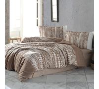 Sibiles - Funda Nórdica Étnica 100% Algodón Turco Cama 135, 150, 160, y 180 Mud (240x40 cm - Cama 135/160)